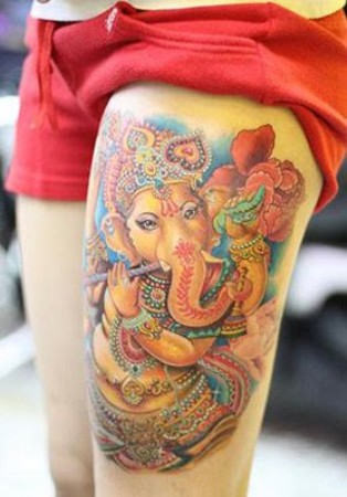 ganesh tattoo 8 Татуировки: бог Ганеша